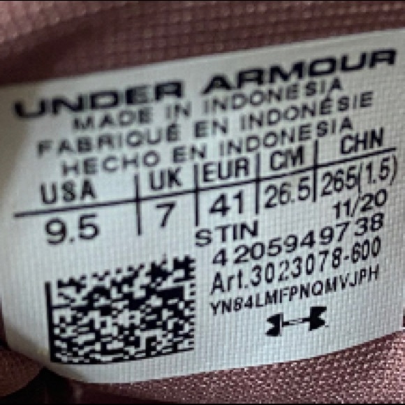 UNDER ARMOUR Women’s Pink UA W Charged Will NM Low Top Running Sneakers: Sz:9.5 - Picture 10 of 14